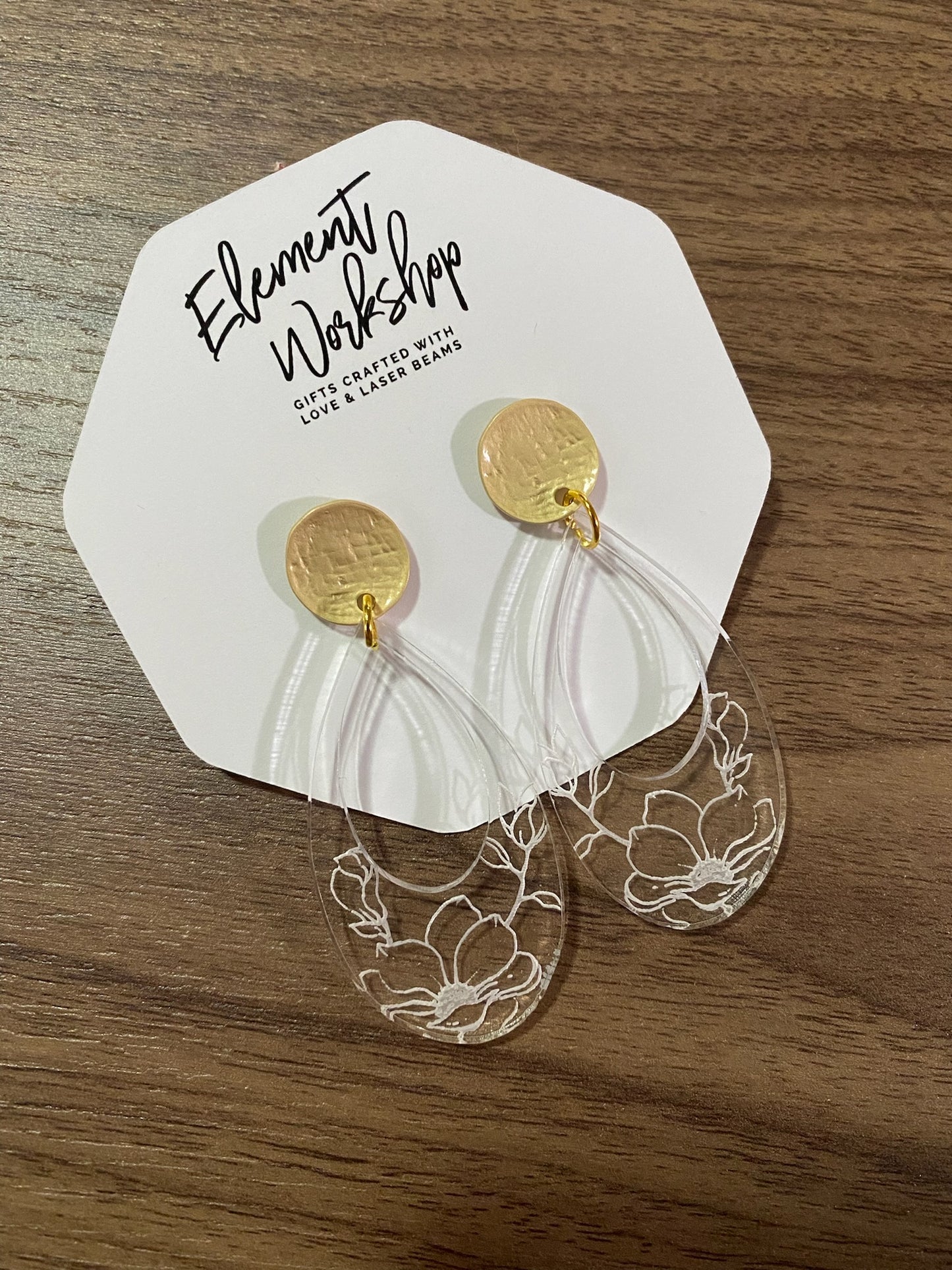 Floral Acrylic Dangle Earrings