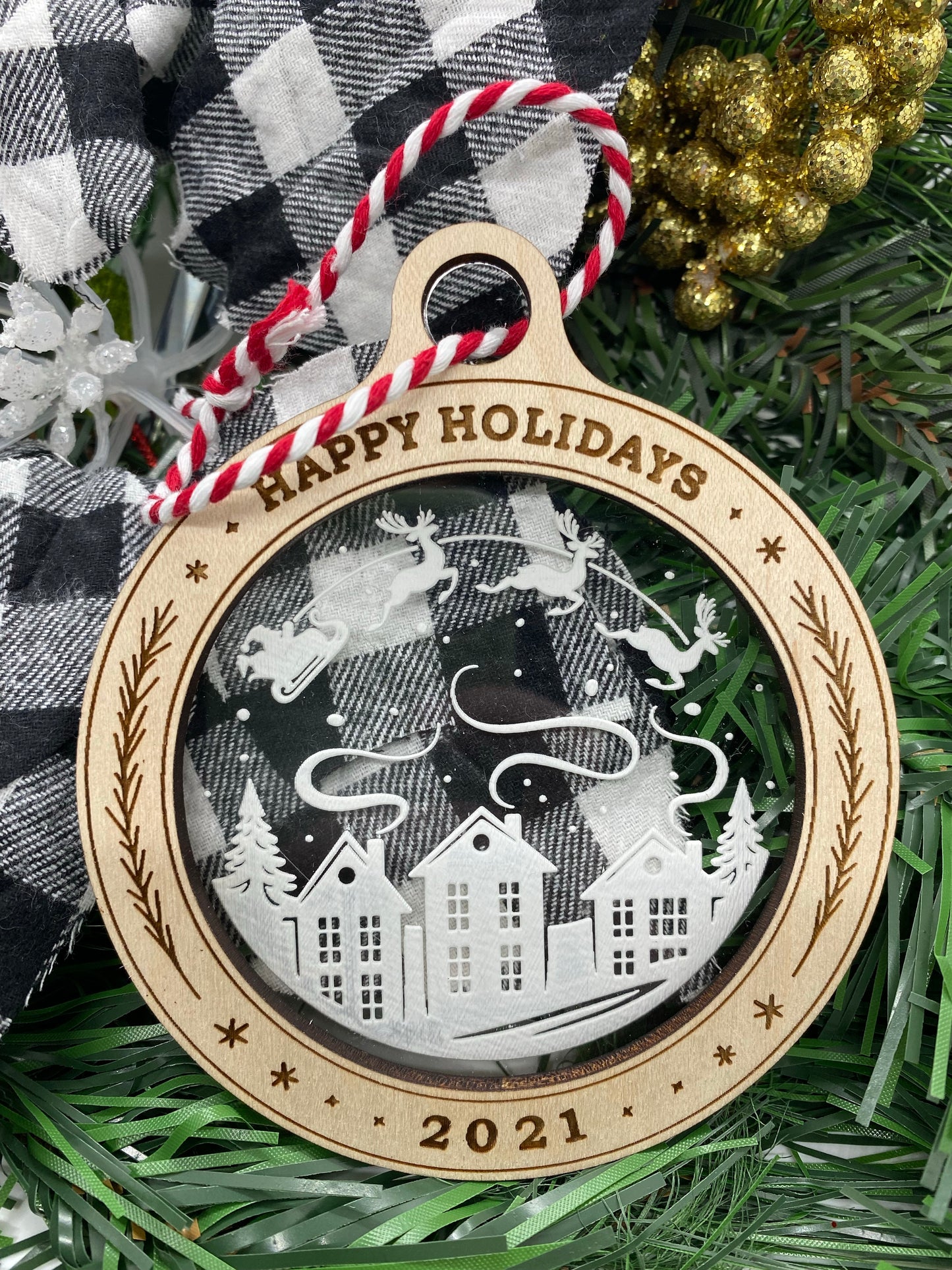 Double Layer “Happy Holidays” Ornament